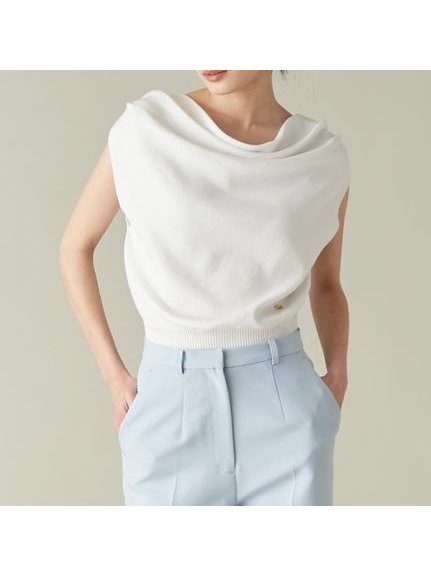 【リリーブラウン/Lily Brown】のドレープニットトップス/接触冷感 人気、トレンドファッション・服の通販 founy(ファニー) 　ファッション　Fashion　レディースファッション　Fashion for Women　トップス・カットソー　Cut & Sew Tops　ニット　Knit Tops & Sweaters　ウォッシャブル　Machine Washable　シンプル　Simple, Minimal　デコルテ　Décolleté, Neckline　ドレープ　Drape, Draping Fabric　エレガント 上品　Elegant　夏　Summer　 other-1|ID: prp329100004599697 ipo3291000000032726258