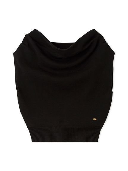 【リリーブラウン/Lily Brown】のドレープニットトップス/接触冷感 インテリア・キッズ・メンズ・レディースファッション・服の通販 founy(ファニー) 　ファッション　Fashion　レディースファッション　Fashion for Women　トップス・カットソー　Cut & Sew Tops　ニット　Knit Tops & Sweaters　ウォッシャブル　Machine Washable　シンプル　Simple, Minimal　デコルテ　Décolleté, Neckline　ドレープ　Drape, Draping Fabric　エレガント 上品　Elegant　夏　Summer　BLK[009]|ID: prp329100004599697 ipo3291000000032726261