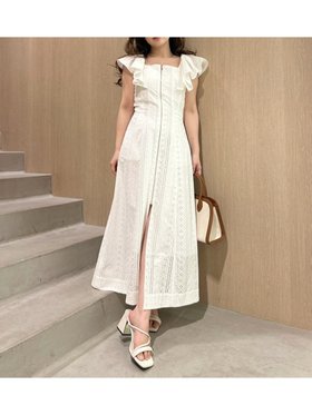 【リリーブラウン/Lily Brown】のボリュームフリルバリエーションワンピース 人気、トレンドファッション・服の通販 founy(ファニー) ファッション Fashion レディースファッション Ladies' Fashion Online ワンピース Dress インディゴ Indigo スクエア Square スリット Slit フェミニン Feminine フリル Frills フロント Front |ID:prp329100004599772