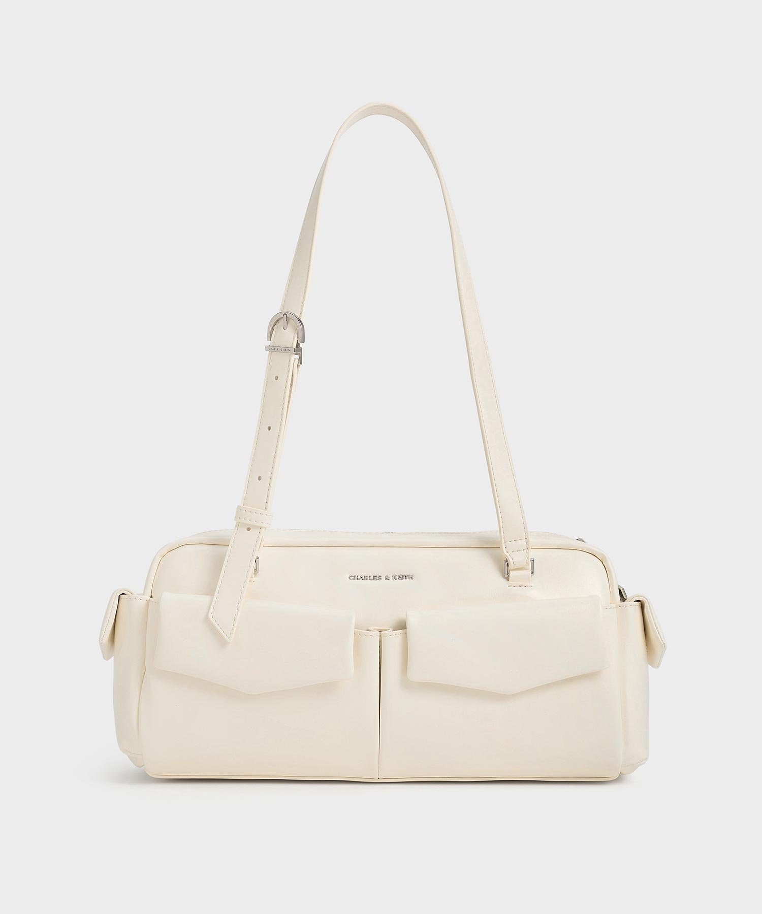【チャールズ アンド キース/CHARLES & KEITH】のRachel レイチェル イロンゲイテッドマルチポケットショルダーバッグ インテリア・キッズ・メンズ・レディースファッション・服の通販 founy(ファニー) 　ファッション　Fashion　レディースファッション　Fashion for Women　バッグ　Bags　セパレート　Separate, Two-Piece　フロント　Front, Front Design　ポケット　Pocket, Pocket Detail　今季　This Season, Current Season　Cream|ID: prp329100004599803 ipo3291000000034111667