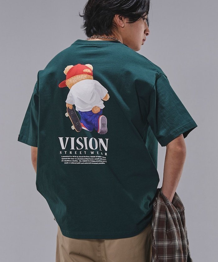 【フリークスストア/FREAK'S STORE】のBear SkateグラフィックプリントTシャツ/プリントT/ユニセックス【限定展開】 25SS インテリア・キッズ・メンズ・レディースファッション・服の通販 founy(ファニー) 　ファッション　Fashion　レディースファッション　Ladies' Fashion Online　トップス・カットソー　Tops/Tshirt　シャツ/ブラウス　Shirts/Blouses　ロング / Tシャツ　T-Shirts　2025年　2025　2025春夏・S/S　Ss,Spring/Summer,2025　グラフィック　Graphic　フロント　Front　プリント　Print　ルーズ　Loose　夏　Summer　S/S・春夏　Ss・Spring/Summer　グリーン|ID: prp329100004599811 ipo3291000000032698722