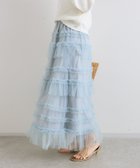【ラブティックボンボン/La boutique BonBon】の【ふんわり 揺れ感】チュールティアードフリルスカート サックスブルー|ID: prp329100004599813 ipo3291000000032724558
