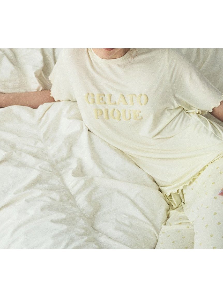 【ジェラート ピケ/gelato pique】の【接触冷感】ロゴメローTシャツ インテリア・キッズ・メンズ・レディースファッション・服の通販 founy(ファニー) 　ファッション　Fashion　レディースファッション　Ladies' Fashion Online　トップス・カットソー　Tops/Tshirt　シャツ/ブラウス　Shirts/Blouses　ロング / Tシャツ　T-Shirts　イエロー　Yellow　パープル　Purple　プリント　Print　ロング　Long　夏　Summer　YEL[032]|ID: prp329100004599854 ipo3291000000032699097