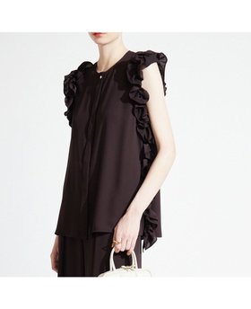 【ティアラ/Tiara】のサイドフリルブラウス 人気、トレンドファッション・服の通販 founy(ファニー) ファッション Fashion レディースファッション Ladies' Fashion Online トップス・カットソー Tops/Tshirt シャツ/ブラウス Shirts/Blouses サテン Satin ドレープ Drape ノースリーブ No Sleeve フリル Frills 夏 Summer |ID:prp329100004599862