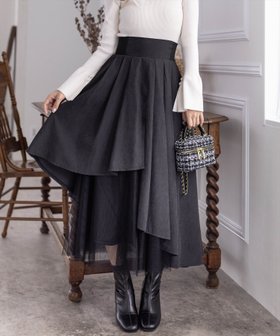 【クリア/clear】のピーチ起毛チュールドッキングアシンメトリースカート 人気、トレンドファッション・服の通販 founy(ファニー) ファッション Fashion レディースファッション Ladies' Fashion Online スカート Skirt おすすめ Recommend チュール Tulle トレンド Trend ドッキング Docking ピーチ Peach フェミニン Feminine フレア Flare |ID:prp329100004599871