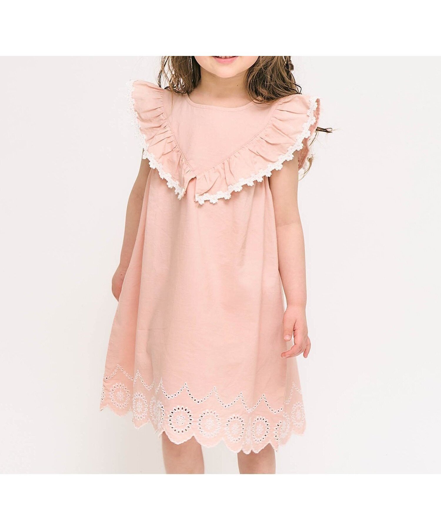 【その他のブランド/Other】のヨークフリルレースワンピース インテリア・キッズ・メンズ・レディースファッション・服の通販 founy(ファニー) 　ファッション　Fashion　キッズファッション　Fashion for Kids　ワンピース　Dresses　エレガント 上品　Elegant　レース　Lace, Lace Fabric　夏　Summer　ピンク|ID: prp329100004599895 ipo3291000000032699492