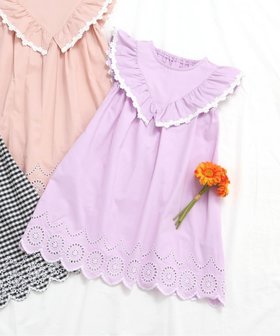 【エフオー オンラインストア/F.O.Online Store / KIDS】のヨークフリルレースワンピース 人気、トレンドファッション・服の通販 founy(ファニー) ファッション Fashion キッズファッション Fashion for Kids ワンピース Dresses エレガント 上品 Elegant レース Lace, Lace Fabric 夏 Summer |ID:prp329100004599895