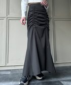 【ジュノア/JUNOAH】のドロストギャザースカート チャコール|ID: prp329100004599937 ipo3291000000032699786