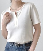 【コロニートゥーワンスリーナイン/COLONY 2139】の【WEB限定】ヘンリーネックテレコハーフスリーブTシャツ 人気、トレンドファッション・服の通販 founy(ファニー) ファッション Fashion レディースファッション Fashion for Women トップス・カットソー Cut & Sew Tops シャツ・ブラウス・オフィスカジュアル Elegant Blouses & Button-Ups ロングTシャツ・Tシャツ Longline T-Shirts & Tees コンパクト Compact, Small Size デコルテ Décolleté, Neckline thumbnail オフホワイト|ID: prp329100004599940 ipo3291000000033284154