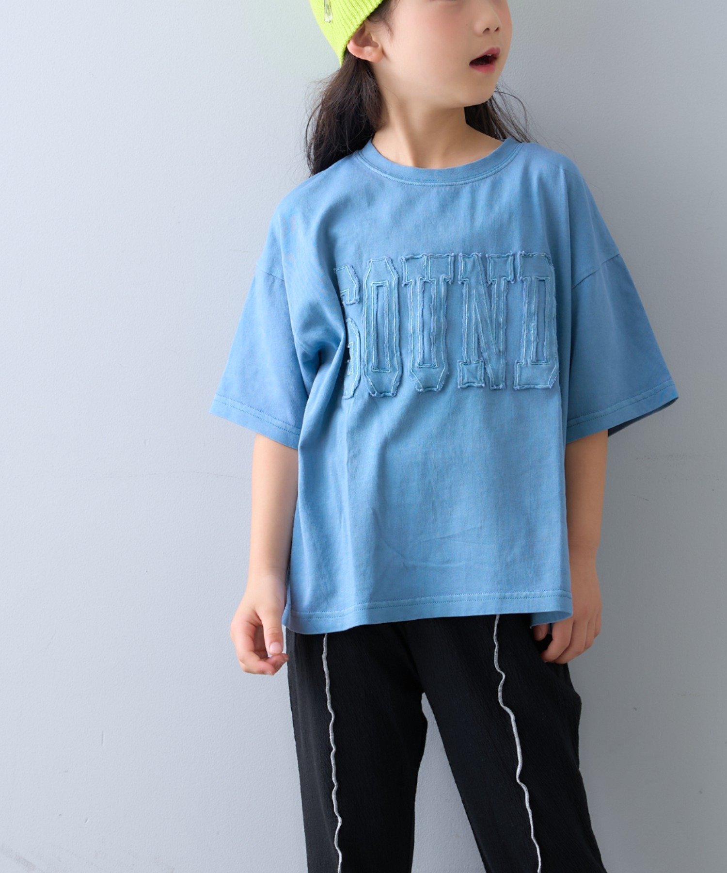 【チャオパニックティピー/CIAOPANIC TYPY / KIDS】の【KIDS】ピグメント加工オーバーロゴTEE インテリア・キッズ・メンズ・レディースファッション・服の通販 founy(ファニー) 　ファッション　Fashion　キッズファッション　Fashion for Kids　おすすめ　Recommended / Our Picks　インナー　Innerwear　サロペット　Overalls, Salopette　ショート　Short, Short Length　デニム　Denim, Jeans Material　フリル　Frill, Ruffle　プチプライス・低価格　Affordable / Budget Price　ブルー|ID: prp329100004599948 ipo3291000000032754003