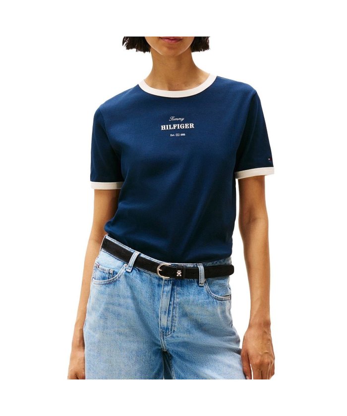 【トミーヒルフィガー/TOMMY HILFIGER】のモノタイプクルーネックトップス インテリア・キッズ・メンズ・レディースファッション・服の通販 founy(ファニー) https://founy.com/ ファッション Fashion レディースファッション Ladies' Fashion Online トップス・カットソー Tops/Tshirt おすすめ Recommend シンプル Simple デニム Denim ワンポイント One Point |ID: prp329100004599953 ipo3291000000032699923