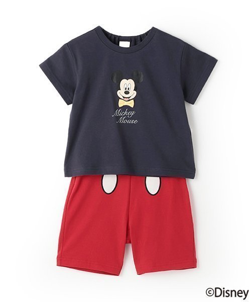 【その他のブランド/Other】の【Disney】ミッキー/パジャマ インテリア・キッズ・メンズ・レディースファッション・服の通販 founy(ファニー) 　ファッション　Fashion　キッズファッション　Fashion for Kids　シンプル　Simple, Minimal　セットアップ　Set-Up, Coordinated Outfit　パジャマ　Pajamas, Sleepwear　プリント　Print, Printed Pattern　ポケット　Pocket, Pocket Detail　モチーフ　Motif, Design Theme　リボン　Ribbon, Bow　赤|ID: prp329100004599965 ipo3291000000032996881