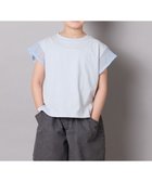 【アー ヴェー ヴェー/a.v.v / KIDS】の【接触冷感/ジメジメ対策】 100-160 シアーギンガムフレアスリーブTシャツ ライトブルー|ID: prp329100004599967 ipo3291000000032700043