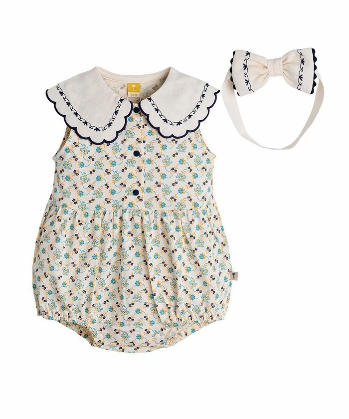 【モイモルン/moimoln / KIDS】の【2点セット】メイリーカバーオール ヘアバンド インテリア・キッズ・メンズ・レディースファッション・服の通販 founy(ファニー) https://founy.com/ ファッション Fashion キッズファッション Fashion for Kids おすすめ Recommended / Our Picks フラワー Flower, Floral |ID: prp329100004599974 ipo3291000000032700088