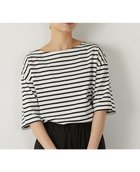 【メルローズ クレール/MELROSE claire】の【ボーダーボートネックシンプルTシャツ】 ホワイト×ブラック|ID: prp329100004599981 ipo3291000000032700179