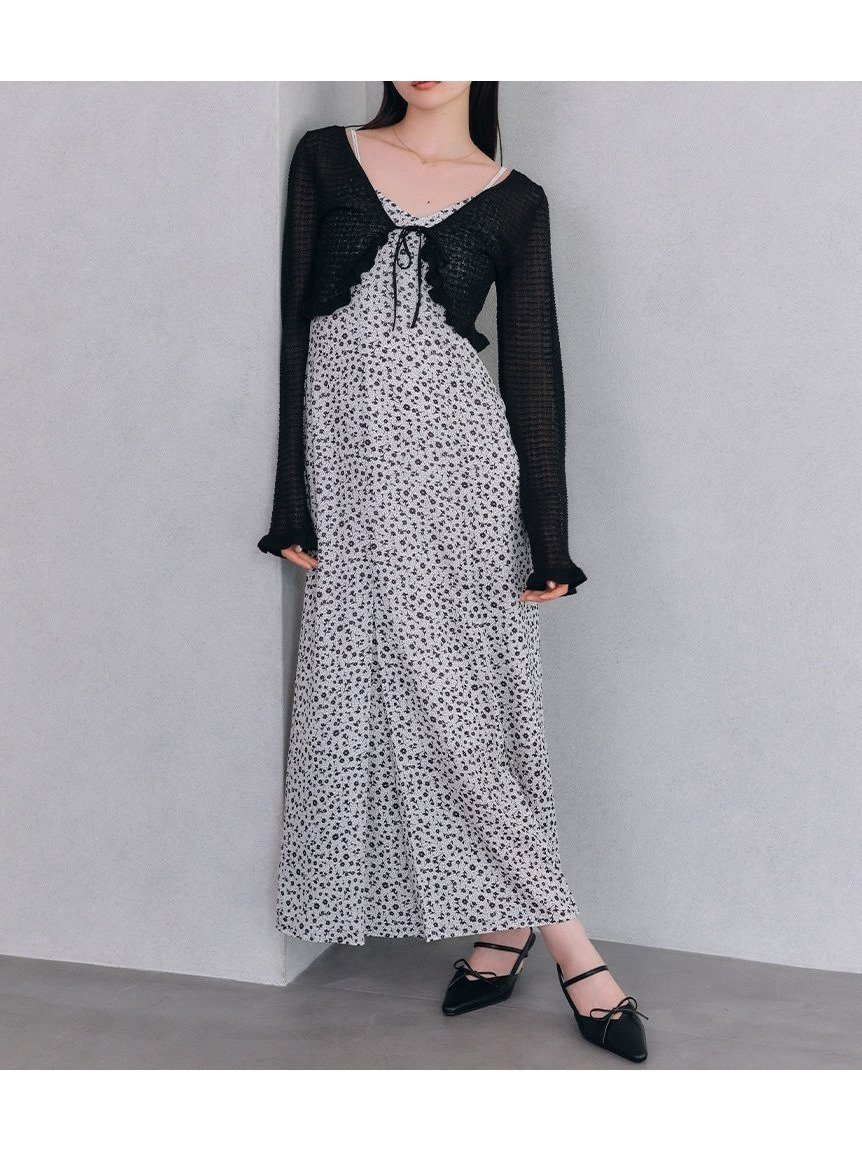 【リリーブラウン/Lily Brown】のカーデセットバリエーションワンピース インテリア・キッズ・メンズ・レディースファッション・服の通販 founy(ファニー) 　ファッション　Fashion　レディースファッション　Fashion for Women　ワンピース　Dresses　イエロー　Yellow　カーディガン　Cardigan, Knitwear　キャミワンピース　Cami Dress, Slip Dress　グラデーション　Gradient, Ombre　コンパクト　Compact, Small Size　シアー　Sheer, See-Through　チェック　Check, Plaid, Tartan　ドット　Polka Dot, Dot Pattern　バランス　Balance, Style Balance　プリント　Print, Printed Pattern　ボレロ　Bolero, Short Cardigan　マーメイド　Mermaid, Fishtail Silhouette　ワッフル　Waffle, Waffle Knit　ヴィンテージ　Vintage Style　OWHT[002]|ID: prp329100004599999 ipo3291000000033319676