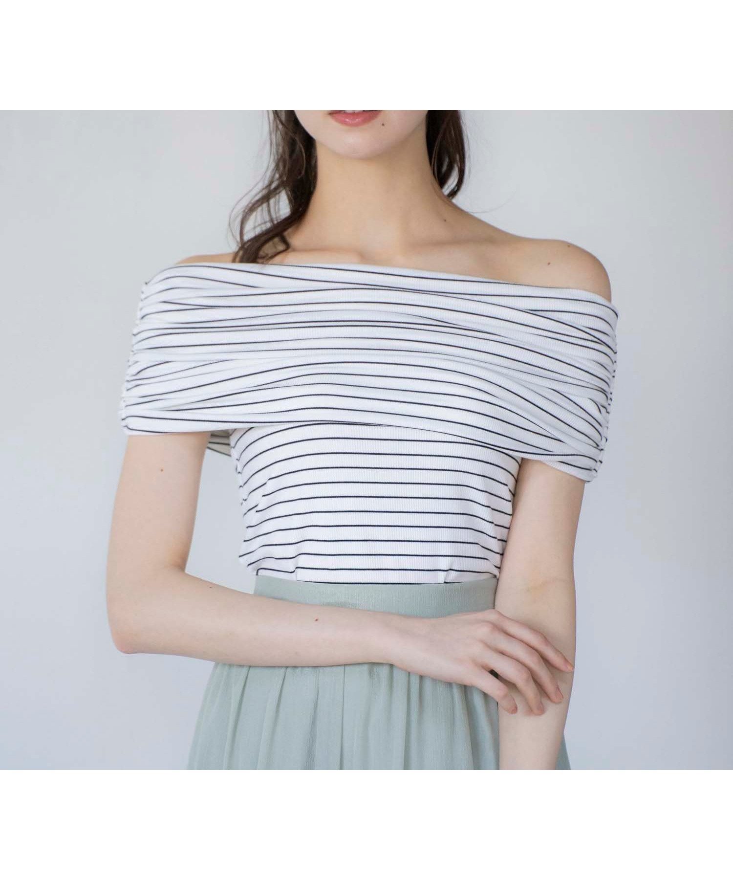 【ノエラ/Noela】のオフショルドレープカットソー インテリア・キッズ・メンズ・レディースファッション・服の通販 founy(ファニー) 　ファッション　Fashion　レディースファッション　Ladies' Fashion Online　トップス・カットソー　Tops/Tshirt　カットソー　Cut and Sewn　シアー　Sheer　ドレープ　Drape　フェミニン　Feminine　ポケット　Pocket　ミックス1|ID: prp329100004600001 ipo3291000000032700315