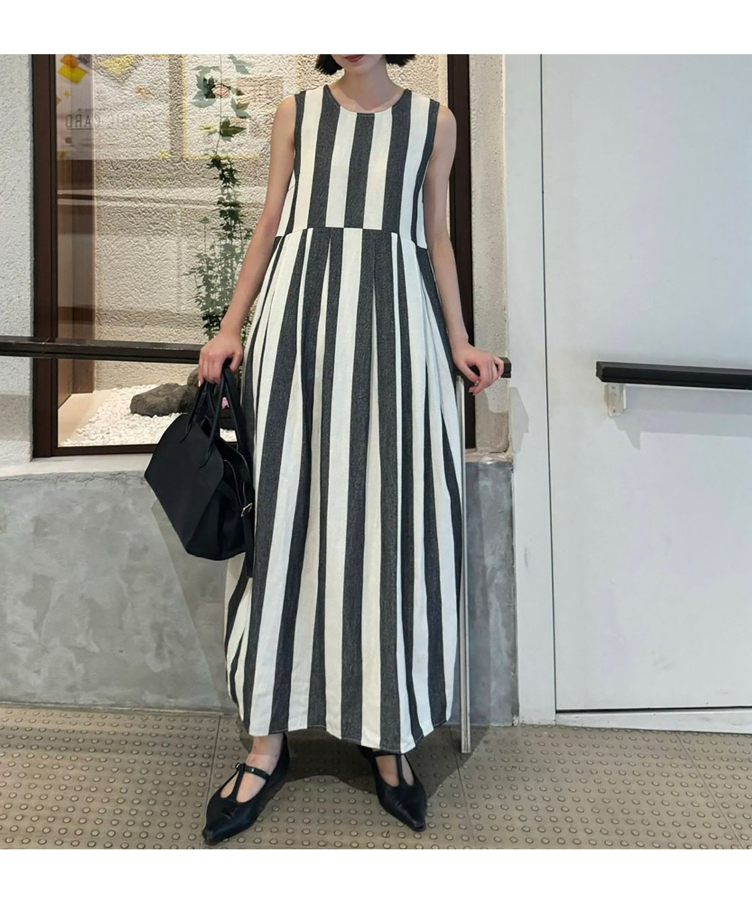 【ガール/GIRL】のストライプノースリーブロングワンピース 人気、トレンドファッション・服の通販 founy(ファニー) 　ファッション　Fashion　レディースファッション　Fashion for Women　ワンピース　Dresses　サマー　Summer, Summer Style　サンダル　Sandals, Summer Shoes　ストライプ　Stripe, Striped Pattern　ノースリーブ　Sleeveless, No-Sleeve　フレア　Flare, Flared　再入荷　Restock / Back in Stock　おすすめ　Recommended / Our Picks　エレガント 上品　Elegant　 other-1|ID: prp329100004600006 ipo3291000000033366055