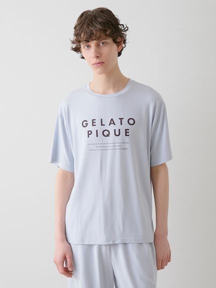 【ジェラートピケ オム/GELATO PIQUE HOMME / MEN】の【HOMME】【接触冷感】COOLレーヨンロゴTシャツ インテリア・キッズ・メンズ・レディースファッション・服の通販 founy(ファニー) 　ファッション　Fashion　メンズファッション　Men's Style Online　なめらか　Smooth　カットソー　Cut And Sew　シンプル　Simple　デザート　Dessert　ハーフ　Half　ベーシック　Basic　ワンポイント　One Point　夏　Summer　BLU[086]|ID: prp329100004600012 ipo3291000000032700408