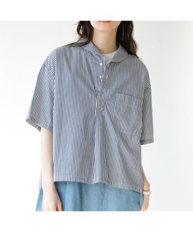 【ドミンゴ/DOMINGO】の50S先染めブロードストライプ S/Sフェザープルオーバー 人気、トレンドファッション・服の通販 founy(ファニー) ファッション Fashion レディースファッション Ladies' Fashion Online トップス・カットソー Tops/Tshirt プルオーバー Pullover ストライプ Stripe スリット Slit フェザー Feather ブロード Broad ボトム Bottom S/S・春夏 Ss・Spring/Summer おすすめ Recommend 夏 Summer エレガント 上品 Elegant |ID:prp329100004600023