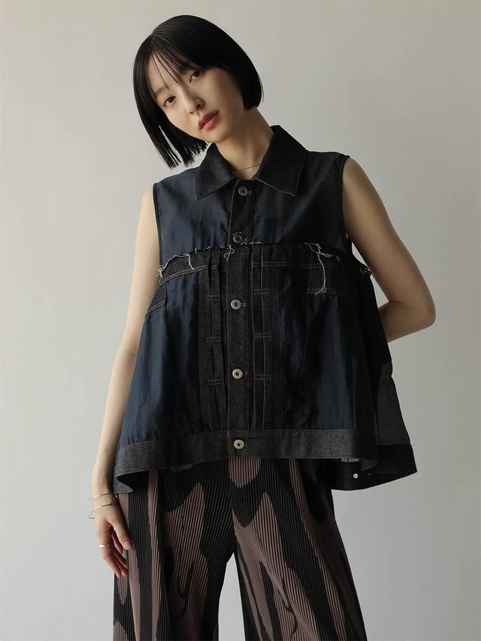 【ラシュッド/LASUD】のシアー×デニムアンサンブルベスト インテリア・キッズ・メンズ・レディースファッション・服の通販 founy(ファニー) https://founy.com/ ファッション Fashion レディースファッション Ladies' Fashion Online アウター Coat Outerwear トップス・カットソー Tops/Tshirt アンサンブル Knit Ensemble ベスト/ジレ Gilets/Vests インナー Inner シアー Sheer シンプル Simple デニム Denim ベスト Vest ミックス Mix |ID: prp329100004600027 ipo3291000000032700524