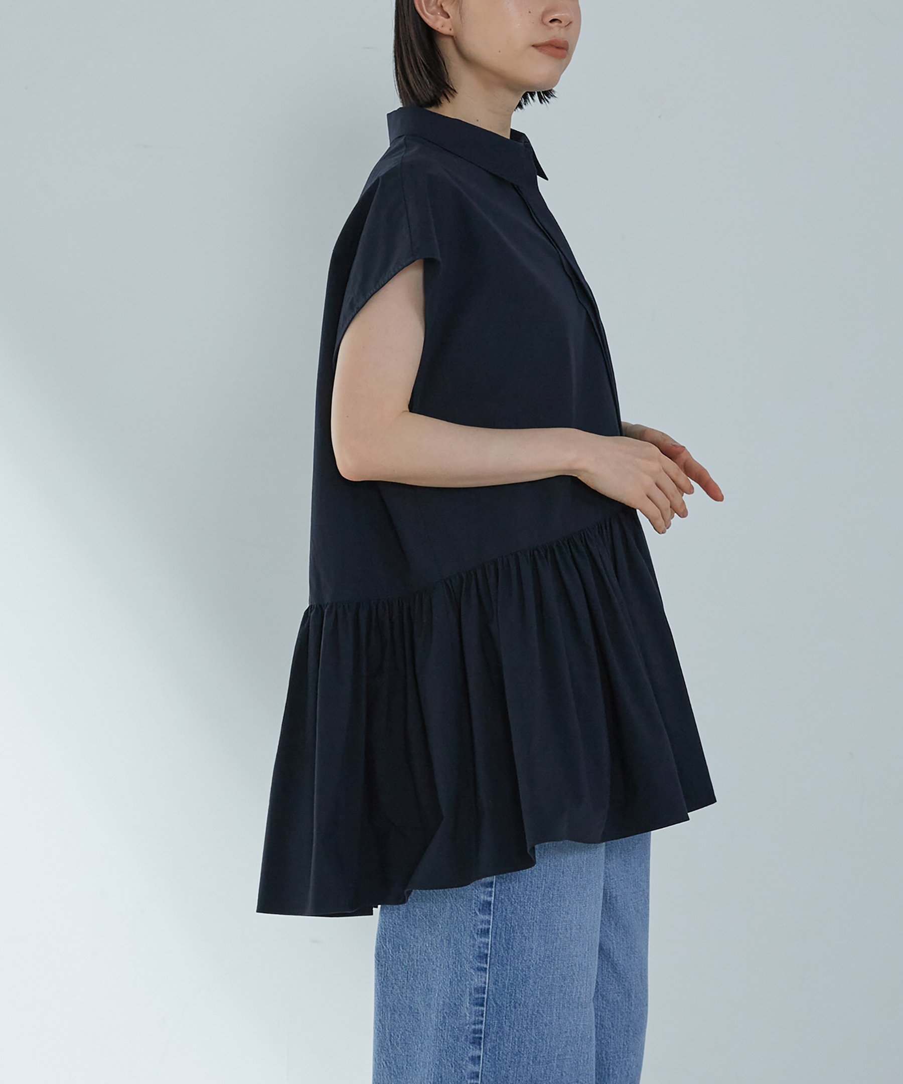 【その他のブランド/Other】のタイプライターティアードブラウス インテリア・キッズ・メンズ・レディースファッション・服の通販 founy(ファニー) 　ファッション　Fashion　メンズファッション　Men's Style Online　スリーブ　Sleeve　タイプライター　Typewriter　タンブラー　Tumbler　フリル　Frills　フレンチ　French　Navy|ID: prp329100004600065 ipo3291000000032700834