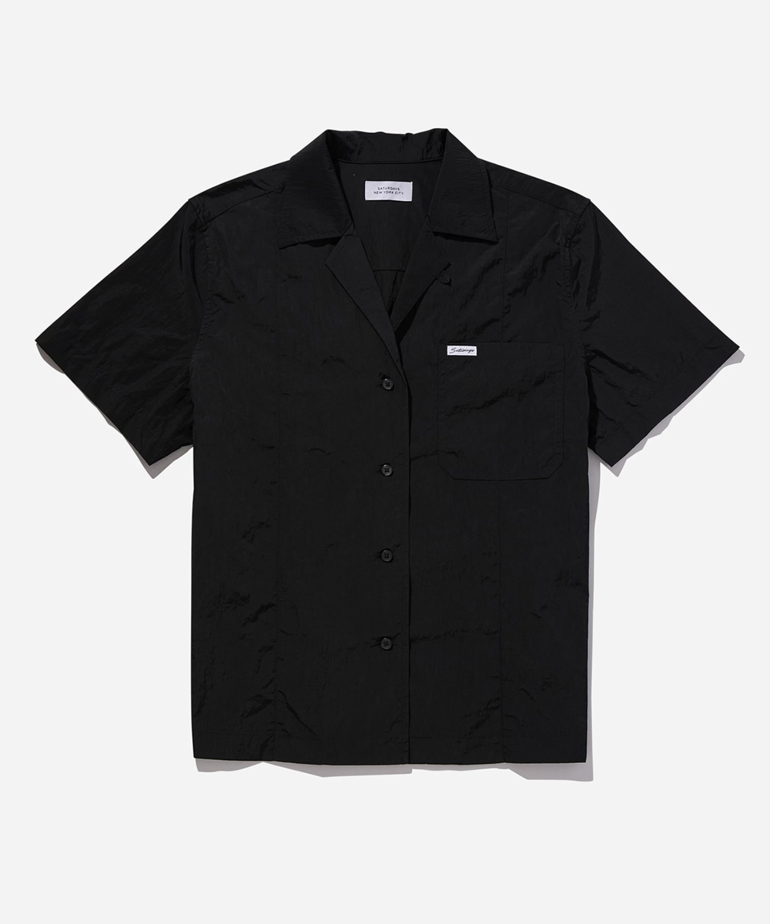 【サタデイズ ニューヨークシティ/SATURDAYS NYC】のDani Nylon Camp Collar Shirt インテリア・キッズ・メンズ・レディースファッション・服の通販 founy(ファニー) 　ファッション　Fashion　レディースファッション　Ladies' Fashion Online　トップス・カットソー　Tops/Tshirt　シャツ/ブラウス　Shirts/Blouses　おすすめ　Recommend　セットアップ　Set Up　リラックス　Relax　半袖　Short Sleeve　定番　Standard　ブラック(01)|ID: prp329100004600103 ipo3291000000032701061