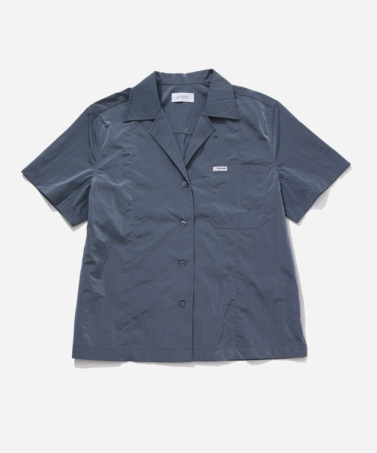 【サタデイズ ニューヨークシティ/SATURDAYS NYC】のDani Nylon Camp Collar Shirt インテリア・キッズ・メンズ・レディースファッション・服の通販 founy(ファニー) 　ファッション　Fashion　レディースファッション　Ladies' Fashion Online　トップス・カットソー　Tops/Tshirt　シャツ/ブラウス　Shirts/Blouses　おすすめ　Recommend　セットアップ　Set Up　リラックス　Relax　半袖　Short Sleeve　定番　Standard　ネイビー(40)|ID: prp329100004600103 ipo3291000000032701063