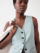 【バナナリパブリック ファクトリーストア/BANANA REPUBLIC FACTORY STORE】のBANANA REPUBLIC FACTORY STORE リネンブレンド クラシックベスト BALI_BLUE|ID: prp329100004600128 ipo3291000000032701250
