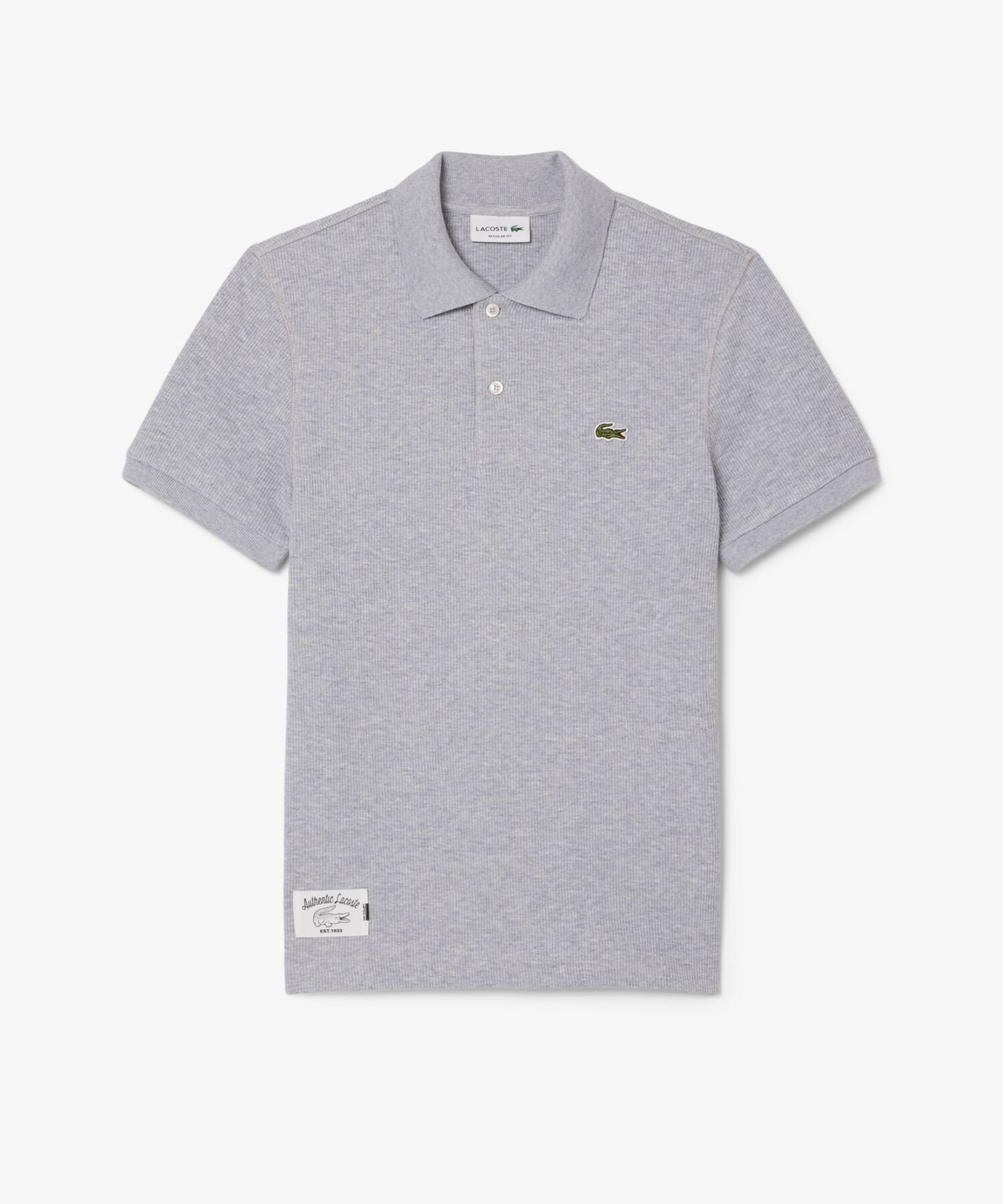 【ラコステ/LACOSTE / MEN】のスクエアニットポロシャツ インテリア・キッズ・メンズ・レディースファッション・服の通販 founy(ファニー) 　ファッション　Fashion　メンズファッション　Men's Style Online　パッチ　Patch　ベーシック　Basic　ポロシャツ　Polo Shirt　エレガント 上品　Elegant　グレー|ID: prp329100004600157 ipo3291000000032701451