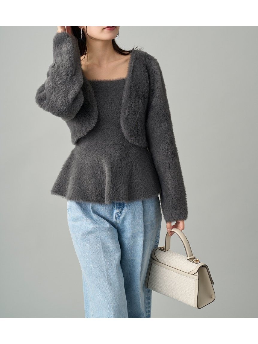 【セルフォード/CELFORD】のファーライクニットアンサンブル インテリア・キッズ・メンズ・レディースファッション・服の通販 founy(ファニー) 　ファッション　Fashion　レディースファッション　Ladies' Fashion Online　トップス・カットソー　Tops/Tshirt　ニット　Knit Tops　アンサンブル　Knit Ensemble　おすすめ　Recommend　アンサンブル　Ensemble　ハイネック　High Neck　ボレロ　Bolero　冬　Winter　雑誌　Magazine　CGRY[007]|ID: prp329100004600181 ipo3291000000032701636