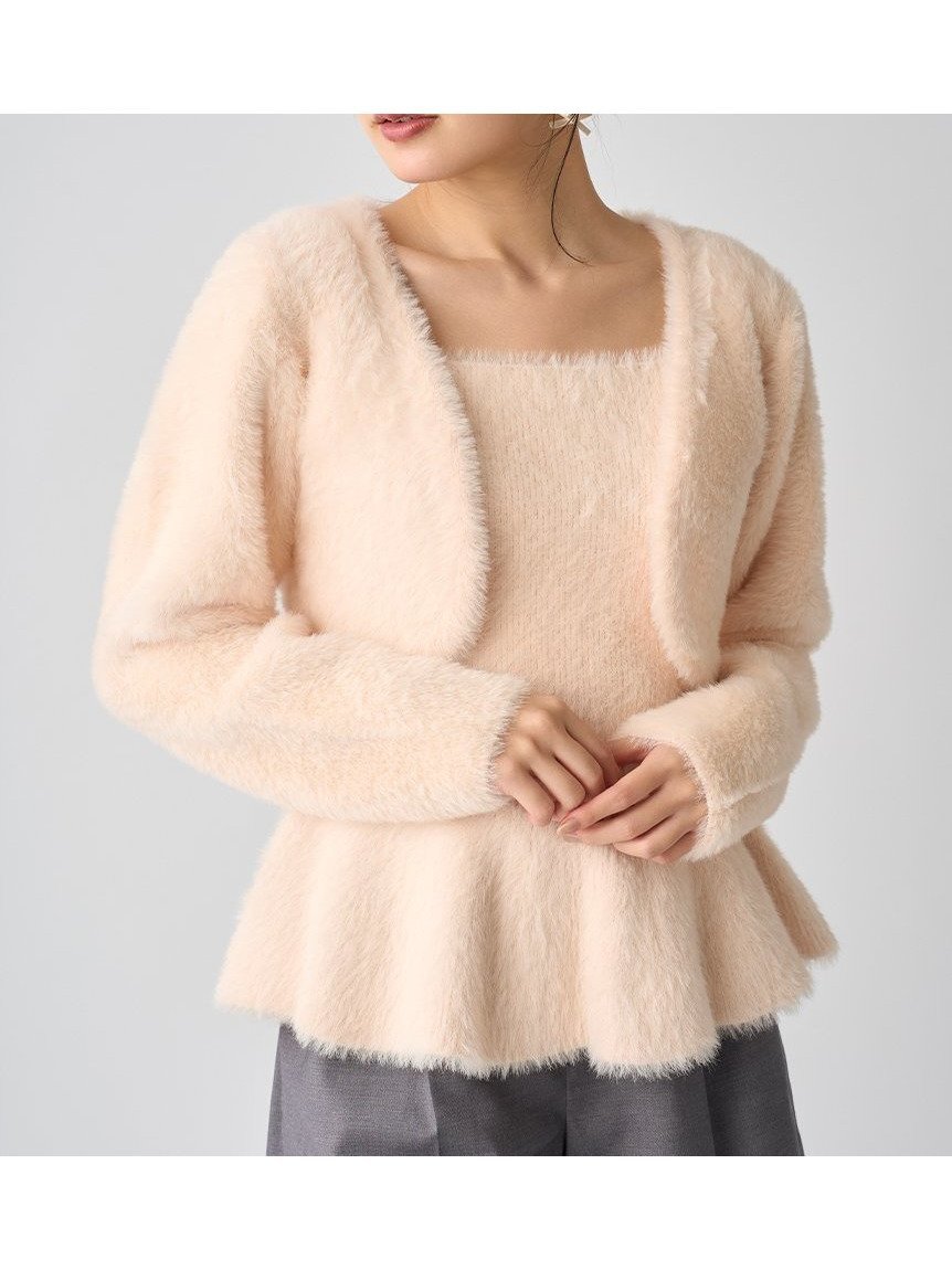 【セルフォード/CELFORD】のファーライクニットアンサンブル インテリア・キッズ・メンズ・レディースファッション・服の通販 founy(ファニー) 　ファッション　Fashion　レディースファッション　Ladies' Fashion Online　トップス・カットソー　Tops/Tshirt　ニット　Knit Tops　アンサンブル　Knit Ensemble　おすすめ　Recommend　アンサンブル　Ensemble　ハイネック　High Neck　ボレロ　Bolero　冬　Winter　雑誌　Magazine　PNK[066]|ID: prp329100004600181 ipo3291000000032701637