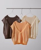 【エヌ ナチュラルビューティーベーシック/N.Natural Beauty basic】のVネックシアーニット タンクセット オレンジ|ID: prp329100004600198 ipo3291000000032701749