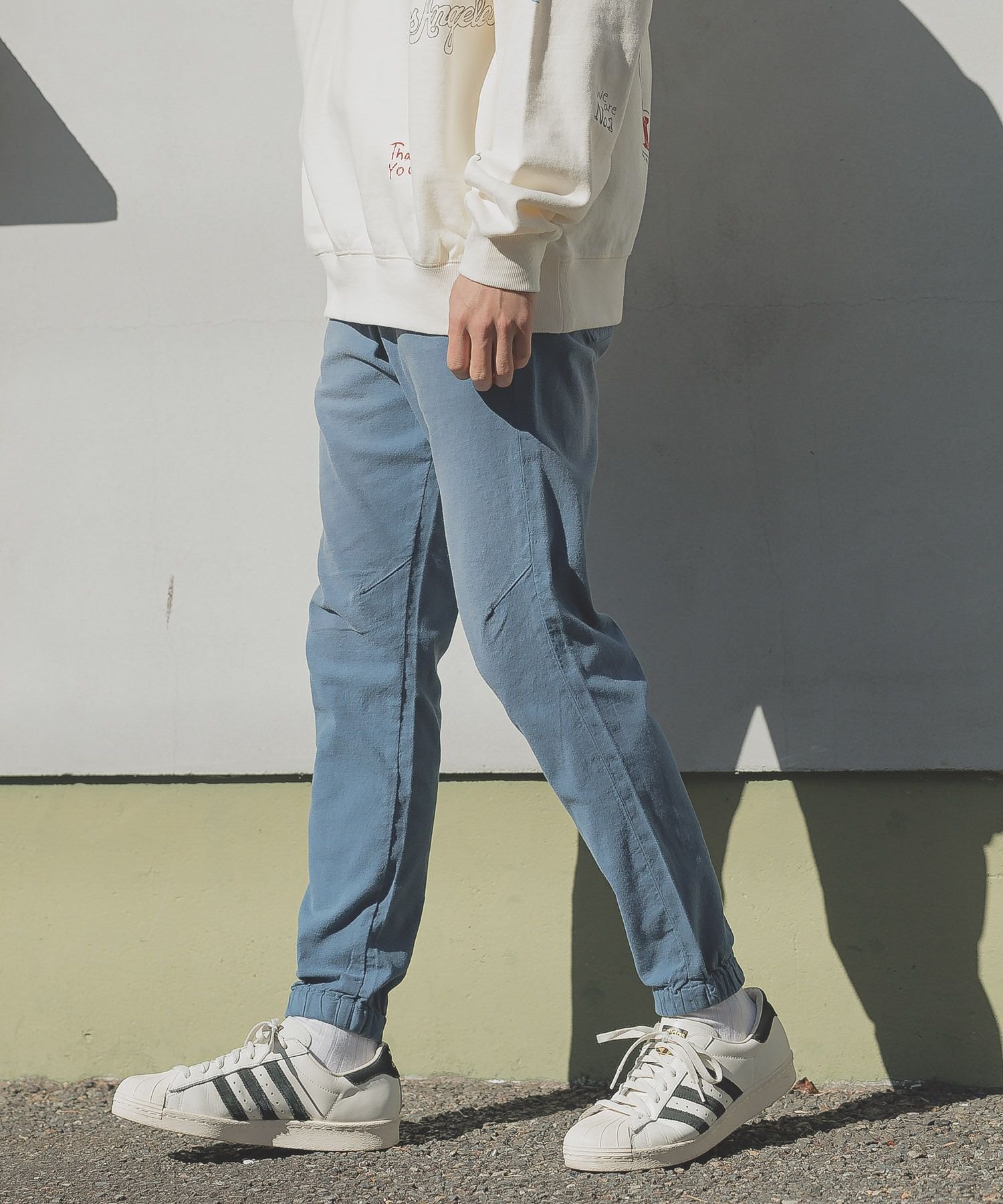 【ベイフロー/BAYFLOW / MEN】の定番のストレッチパンツ FLOWカラージョグパンツ インテリア・キッズ・メンズ・レディースファッション・服の通販 founy(ファニー) 　ファッション　Fashion　メンズファッション　Men's Style Online　ボトムス　Bottoms/Men　おすすめ　Recommend　ストレッチ　Stretch　スピンドル　Spindle　リネン　Linen　ヴィンテージ　Vintage　定番　Standard　ブルー80|ID: prp329100004600219 ipo3291000000032701876