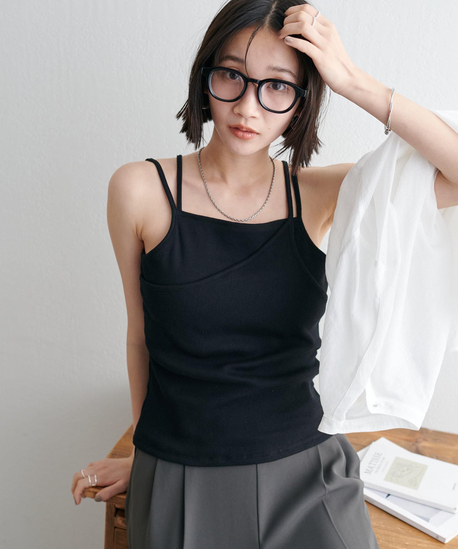 【ディスコート/Discoat】のカップ付レイヤードキャミソール インテリア・キッズ・メンズ・レディースファッション・服の通販 founy(ファニー) 　ファッション　Fashion　レディースファッション　Ladies' Fashion Online　トップス・カットソー　Tops/Tshirt　キャミソール / ノースリーブ　No Sleeves　キャミ　Cami　キャミソール　Camisole　ブラック|ID: prp329100004600225 ipo3291000000032701918