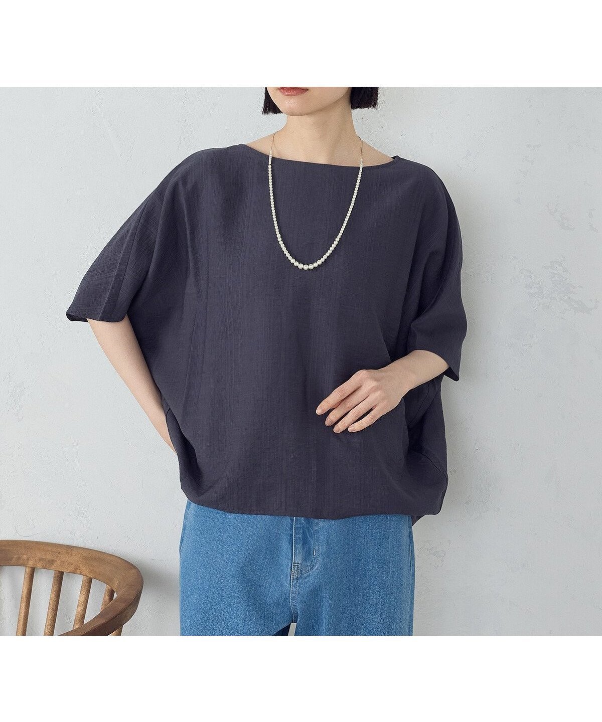 【コムサイズム/COMME CA ISM】の日本の色 Tブラウス インテリア・キッズ・メンズ・レディースファッション・服の通販 founy(ファニー) 　ファッション　Fashion　レディースファッション　Ladies' Fashion Online　トップス・カットソー　Tops/Tshirt　シャツ/ブラウス　Shirts/Blouses　ドレープ　Drape　バランス　Balance　リネン　Linen　ロング　Long　ワイド　Wide　夏　Summer　墨色(チャコール)|ID: prp329100004600238 ipo3291000000032701979