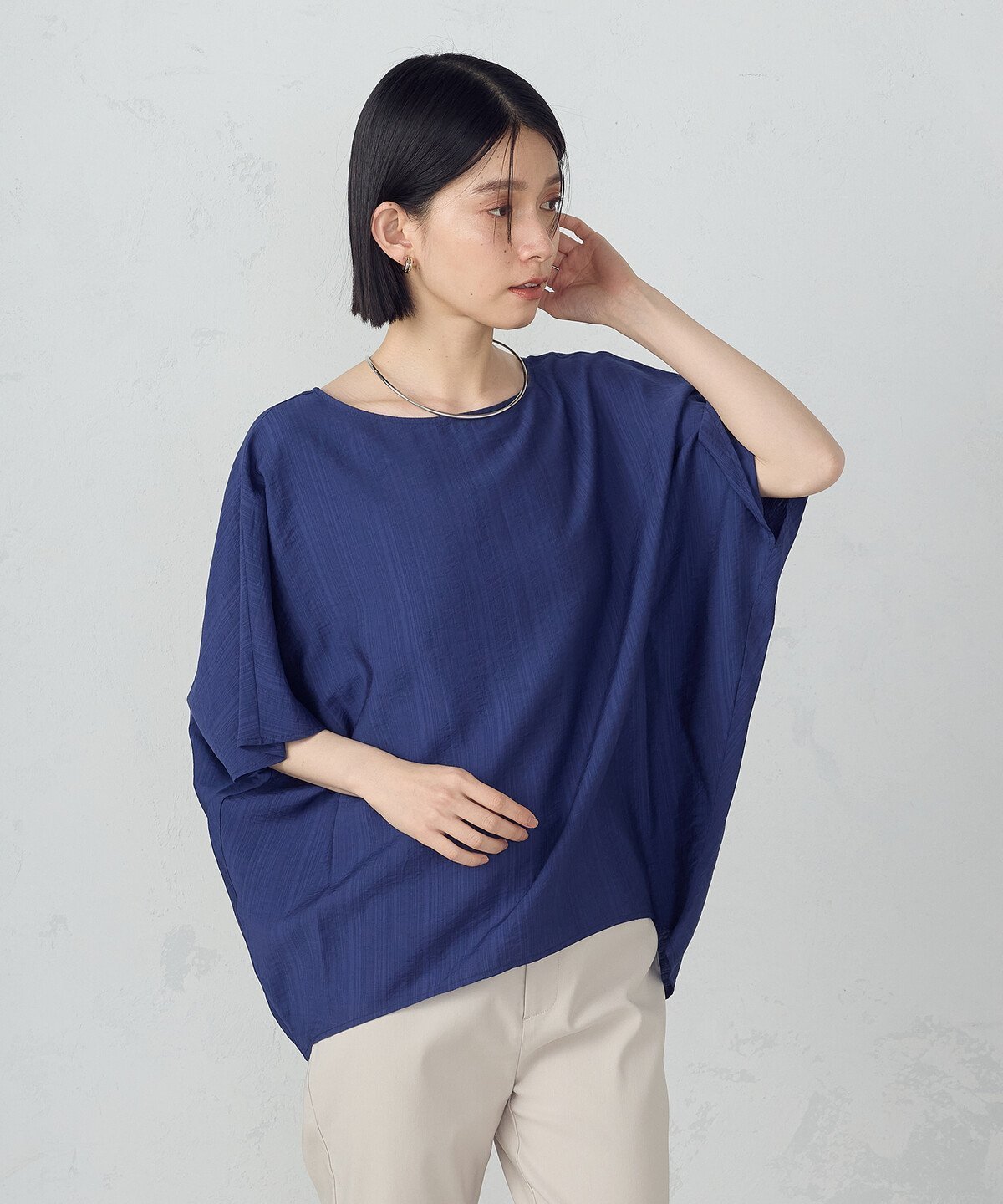 【コムサイズム/COMME CA ISM】の日本の色 Tブラウス インテリア・キッズ・メンズ・レディースファッション・服の通販 founy(ファニー) 　ファッション　Fashion　レディースファッション　Ladies' Fashion Online　トップス・カットソー　Tops/Tshirt　シャツ/ブラウス　Shirts/Blouses　ドレープ　Drape　バランス　Balance　リネン　Linen　ロング　Long　ワイド　Wide　夏　Summer　群青色(ネイビー)|ID: prp329100004600238 ipo3291000000032701984