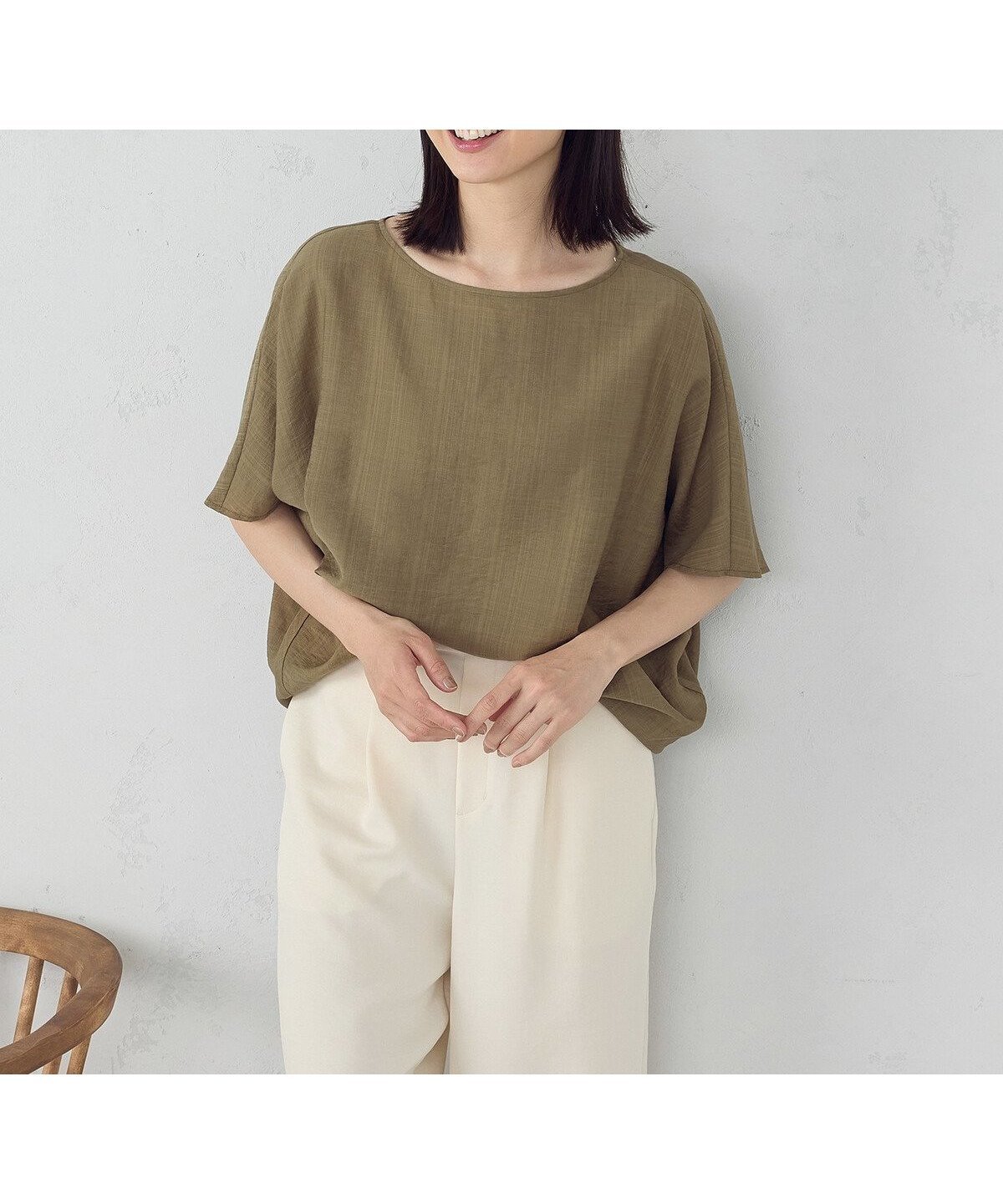 【コムサイズム/COMME CA ISM】の日本の色 Tブラウス インテリア・キッズ・メンズ・レディースファッション・服の通販 founy(ファニー) 　ファッション　Fashion　レディースファッション　Ladies' Fashion Online　トップス・カットソー　Tops/Tshirt　シャツ/ブラウス　Shirts/Blouses　ドレープ　Drape　バランス　Balance　リネン　Linen　ロング　Long　ワイド　Wide　夏　Summer　鶯茶色(カーキ)|ID: prp329100004600238 ipo3291000000032701986