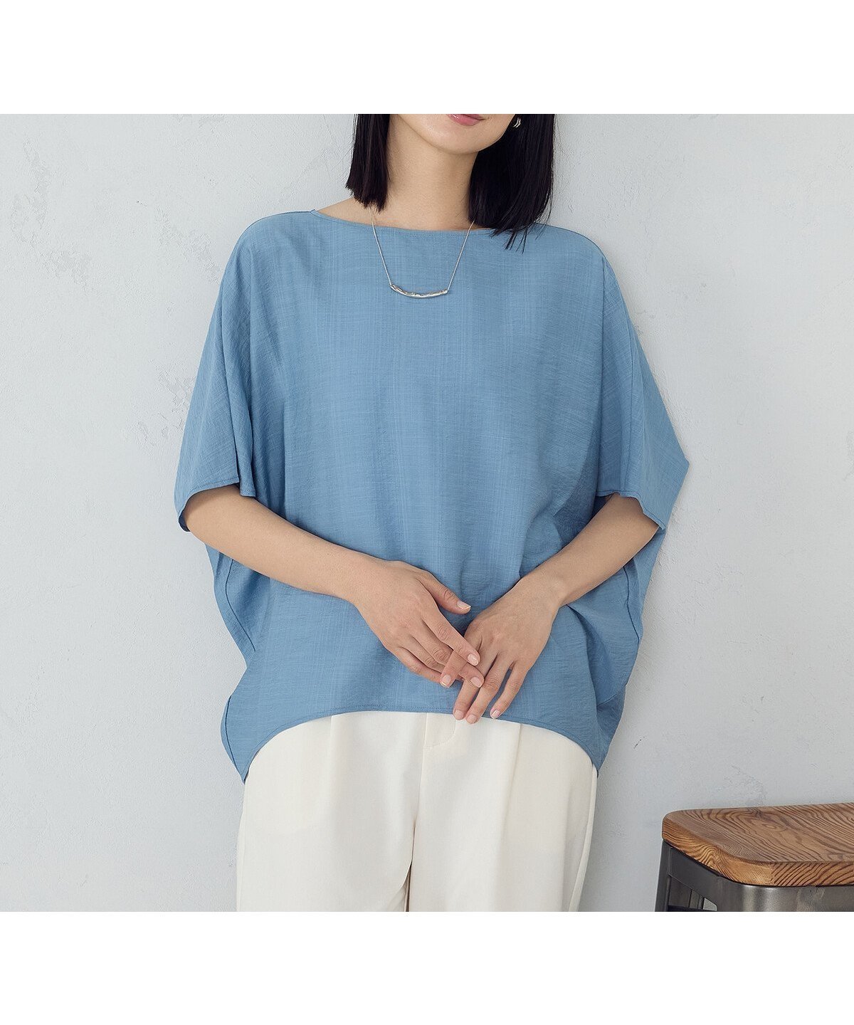 【コムサイズム/COMME CA ISM】の日本の色 Tブラウス インテリア・キッズ・メンズ・レディースファッション・服の通販 founy(ファニー) 　ファッション　Fashion　レディースファッション　Ladies' Fashion Online　トップス・カットソー　Tops/Tshirt　シャツ/ブラウス　Shirts/Blouses　ドレープ　Drape　バランス　Balance　リネン　Linen　ロング　Long　ワイド　Wide　夏　Summer　千草色(サックス)|ID: prp329100004600238 ipo3291000000032701987