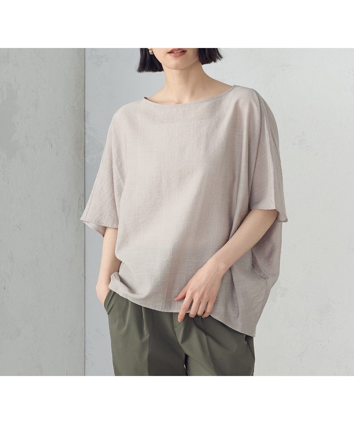 【コムサイズム/COMME CA ISM】の日本の色 Tブラウス インテリア・キッズ・メンズ・レディースファッション・服の通販 founy(ファニー) 　ファッション　Fashion　レディースファッション　Ladies' Fashion Online　トップス・カットソー　Tops/Tshirt　シャツ/ブラウス　Shirts/Blouses　ドレープ　Drape　バランス　Balance　リネン　Linen　ロング　Long　ワイド　Wide　夏　Summer　亜麻色(グレージュ)|ID: prp329100004600238 ipo3291000000032701988