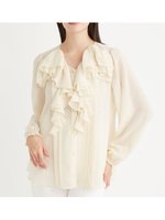 【セルフォード/CELFORD】のシフォンフリルブラウス 人気、トレンドファッション・服の通販 founy(ファニー) 雑誌掲載アイテム Magazine Items ファッション雑誌 Fashion Magazines ビジンヒャッカ 美人百花 ファッション Fashion レディースファッション Ladies' Fashion Online トップス・カットソー Tops/Tshirt シャツ/ブラウス Shirts/Blouses 3月号 March Issue おすすめ Recommend インナー Inner インナーキャミ Inner Cami キャミソール Camisole シフォン Chiffon シャーリング Shirring シルバー Silver ドット Dot フリル Frills ランダム Random 無地 Plain Color 雑誌 Magazine |ID:prp329100004600243
