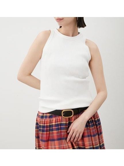 【ミラオーウェン/Mila Owen】のシルク混クルーネックアメスリニットタンク 人気、トレンドファッション・服の通販 founy(ファニー) 　雑誌掲載アイテム　Magazine Picks & Fashion Features　ファッション雑誌　Fashion Magazines　オッジ　Oggi　ファッション　Fashion　レディースファッション　Fashion for Women　トップス・カットソー　Cut & Sew Tops　ニット　Knit Tops & Sweaters　インナー　Innerwear　ウォッシャブル　Machine Washable　春　Spring　カッティング　Cutting Detail　キャミソール　Camisole, Spaghetti Strap Top　シルク　Silk, 100% Silk　スリット　Slit, Slit Detail　雑誌　Magazine, Fashion Magazine　タンク　Tank Top, Sleeveless Top　ノースリーブ　Sleeveless, No-Sleeve　8月号　August Issue, Aug. Edition　ボトム　Bottoms, Lower Wear　ボーダー　Border, Stripe　おすすめ　Recommended / Our Picks　夏　Summer　エレガント 上品　Elegant　 other-1|ID: prp329100004600245 ipo3291000000033503888