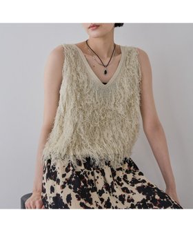 【ジーナシス/JEANASiS】のライトグロッシーループフリンジNS 人気、トレンドファッション・服の通販 founy(ファニー) ファッション Fashion レディースファッション Fashion for Women おすすめ Recommended / Our Picks インナー Innerwear カットソー Cut and Sewn Top フリンジ Fringe, Tassel フレア Flare, Flared ベスト Vest, Waistcoat ボトム Bottoms, Lower Wear ループ Loop, Loop Knit ワイド Wide, Wide Fit 半袖 Short Sleeve, Half Sleeve |ID:prp329100004600247