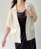 【ジュノア/JUNOAH】のフリル半袖シアーテーラードジャケット アイボリー|ID: prp329100004600262 ipo3291000000032702224