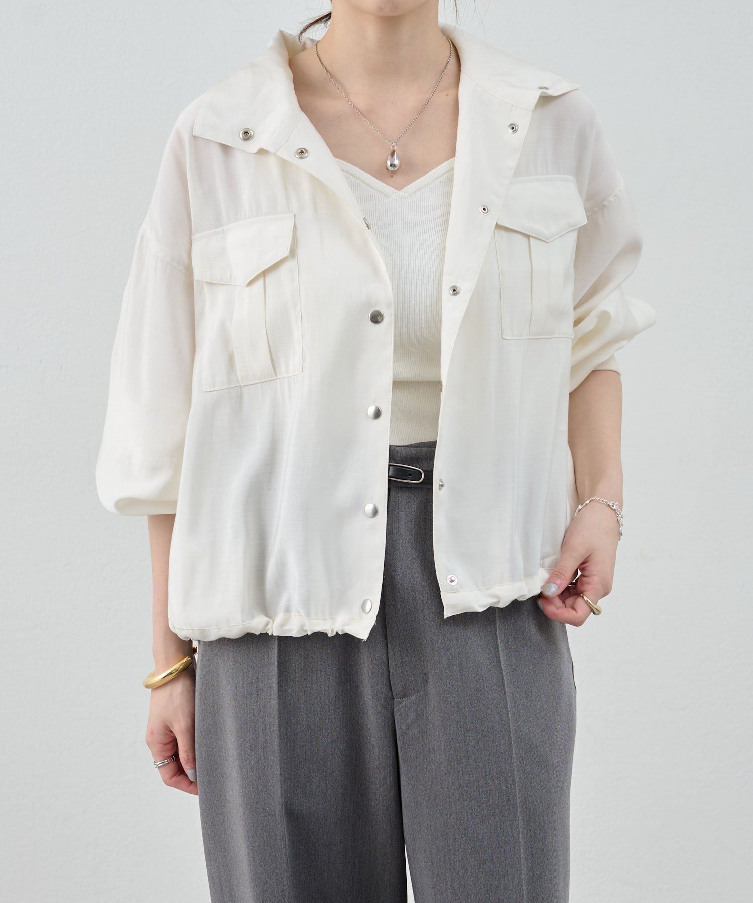 【パルグループ/PAL GROUP】の【SHENERY】シアーブルゾン インテリア・キッズ・メンズ・レディースファッション・服の通販 founy(ファニー) 　ファッション　Fashion　レディースファッション　Fashion for Women　アウター　Coat / Outerwear Collection　ブルゾンジャケット・スポーティアウター　Blouson Jackets　シアー　Sheer, See-Through　バランス　Balance, Style Balance　ブルゾン　Blouson, Bomber Jacket　夏　Summer　オフホワイト|ID: prp329100004600286 ipo3291000000032744910