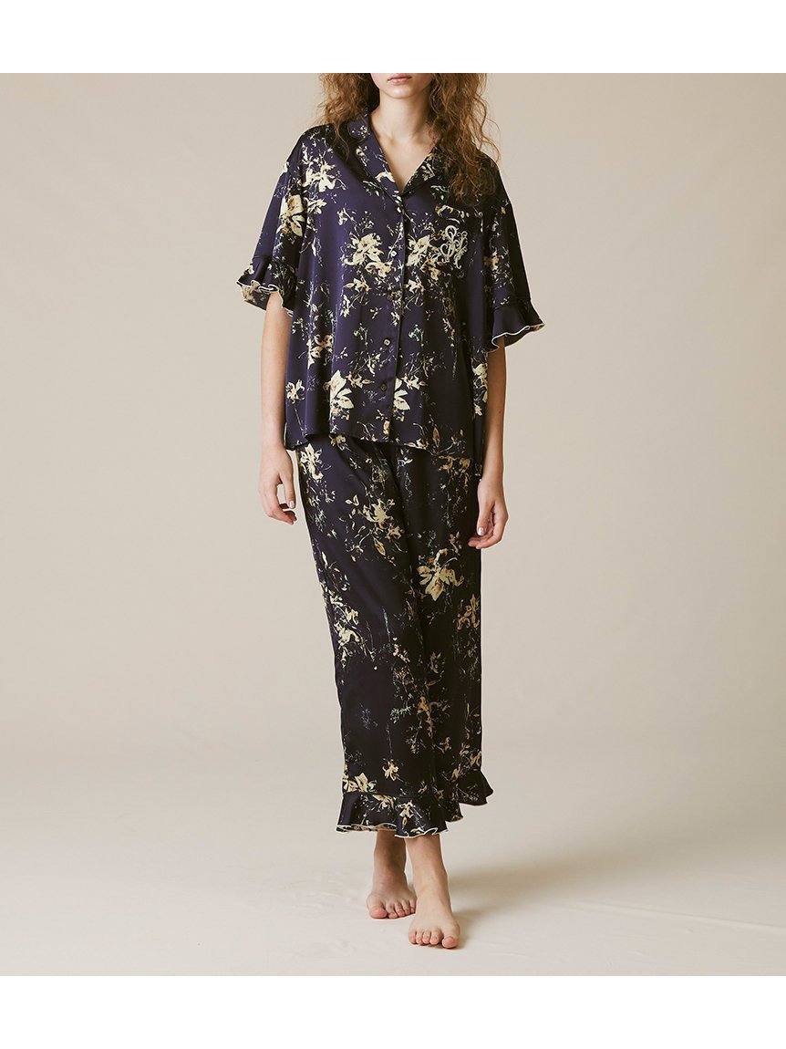 【スナイデル ホーム/SNIDEL HOME】の【Luxshine】【接触冷感】プリントロングパンツ インテリア・キッズ・メンズ・レディースファッション・服の通販 founy(ファニー) 　ファッション　Fashion　レディースファッション　Fashion for Women　パンツ　Pants & Trousers　おすすめ　Recommended / Our Picks　ドレープ　Drape, Draping Fabric　パイピング　Piping, Trim Design　フラワー　Flower, Floral　フリル　Frill, Ruffle　プリント　Print, Printed Pattern　ポケット　Pocket, Pocket Detail　リュクス　Luxury, Elegant, High-End, Chic　ロング　Long, Long-Length　エレガント 上品　Elegant　吸水　Absorbent, Quick-Dry　NVY[089]|ID: prp329100004600289 ipo3291000000032702477