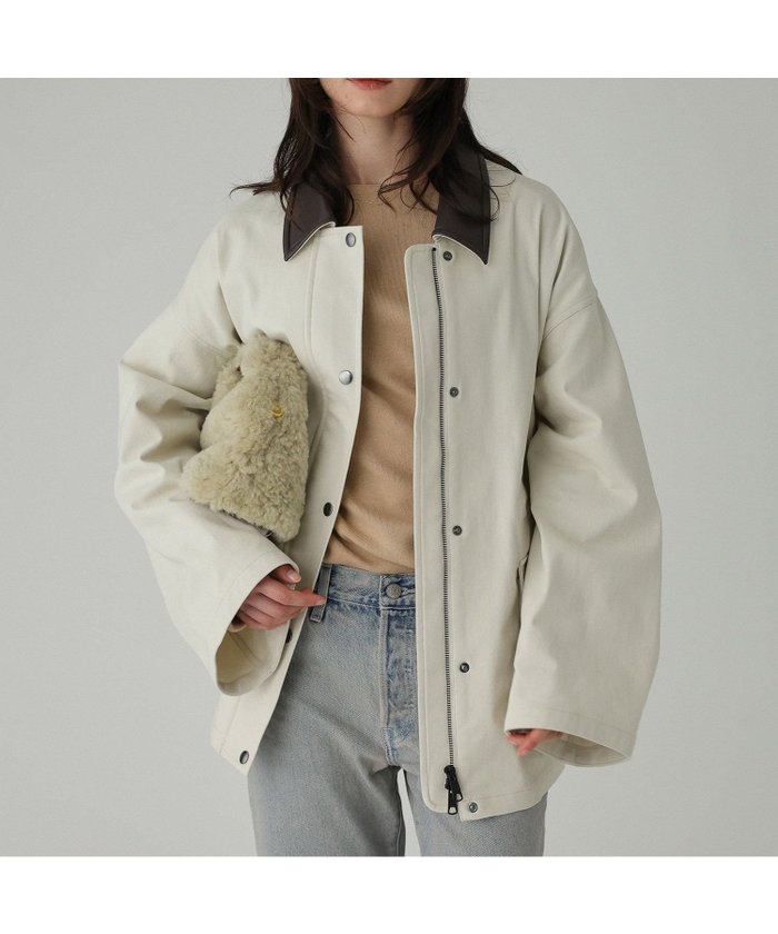 【バビロン/BABYLONE / KIDS】のコットンカルゼバイカラーブルゾン インテリア・キッズ・メンズ・レディースファッション・服の通販 founy(ファニー) https://founy.com/ ファッション Fashion キッズファッション Fashion for Kids ジャケット Jacket, Outerwear ダブル Double, Double-Breasted ビッグ Big, Oversized フェイクレザー Faux Leather, PU Leather ポケット Pocket, Pocket Detail ミドル Middle Length, Mid Height 再入荷 Restock / Back in Stock |ID: prp329100004600290 ipo3291000000032702478