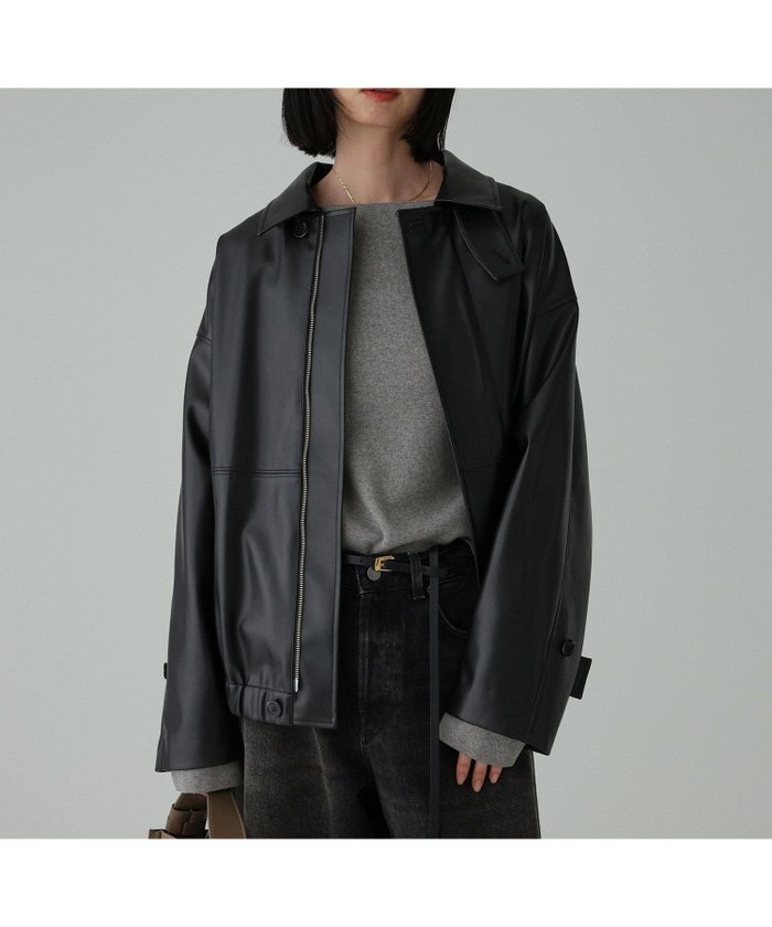 【バビロン/BABYLONE / KIDS】のフェイクレザーカバーオール インテリア・キッズ・メンズ・レディースファッション・服の通販 founy(ファニー) https://founy.com/ ファッション Fashion キッズファッション Fashion for Kids ジャケット Jacket, Outerwear フェイクレザー Faux Leather, PU Leather フォルム Silhouette, Form 再入荷 Restock / Back in Stock A/W・秋冬 Autumn/Winter |ID: prp329100004600293 ipo3291000000032702487