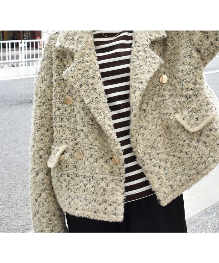 【ルクールブラン/le.coeur blanc】のTORRAZZO DONNAツイードニットPコート インテリア・キッズ・メンズ・レディースファッション・服の通販 founy(ファニー) https://founy.com/ ファッション Fashion レディースファッション Fashion for Women アウター Coat / Outerwear Collection コート・ロングコート・ピーコート Long Coats, Peacoats & More Pコート Pea Coats おすすめ Recommended / Our Picks ショート Short, Short Length ツイード／ツィード Choker, Choker Necklace ツイード Twill, Twill Weave バランス Balance, Style Balance フェミニン Feminine, Girly フォーマル Formal, Dressy フレア Flare, Flared ヴィンテージ Vintage Style |ID: prp329100004600304 ipo3291000000032702525