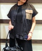 【アクシーズファム/axes femme】の異素材配色フレンチブルゾン 黒|ID: prp329100004600312 ipo3291000000032702580